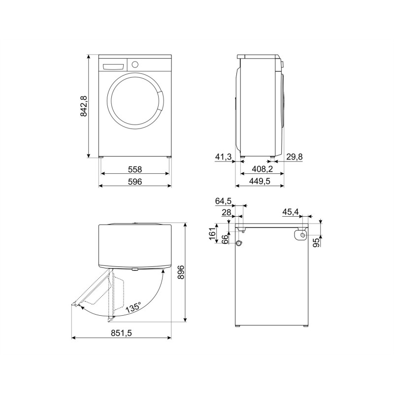 Smeg LBW62PCIT lavadora Carga frontal 6 kg 1200 RPM D Blanco