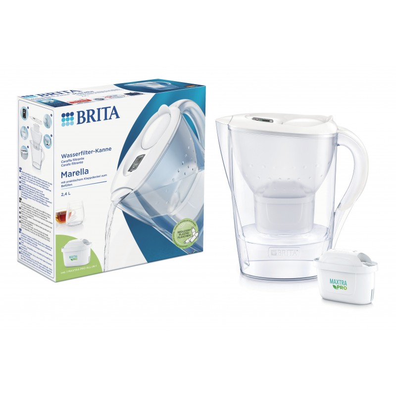 Brita Marella Filtro de agua para jarra 2,4 L Transparente, Blanco