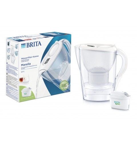 Brita Marella Pitcher-Wasserfilter 2,4 l Transparent, Weiß