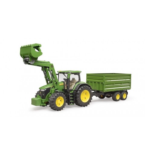 BRUDER John Deere 7R avec chargeur avant et remorque avec attelage tandem