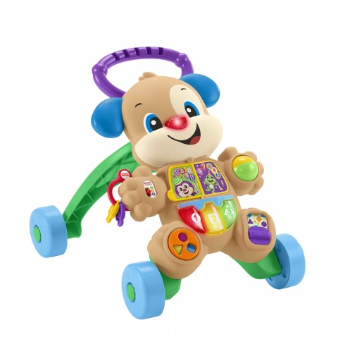 Fisher-Price Cagnolino Primi Passi - Ridi & Impara, Edizione multilingue, giocattolo musicale per camminare Giocattolo per