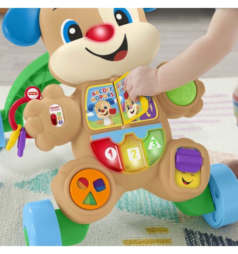 Fisher-Price Cagnolino Primi Passi - Ridi & Impara, Edizione multilingue, giocattolo musicale per camminare Giocattolo per