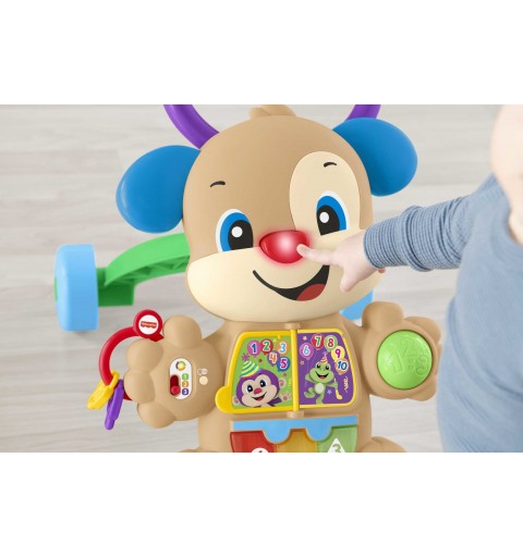 Fisher-Price Cagnolino Primi Passi - Ridi & Impara, Edizione multilingue, giocattolo musicale per camminare Giocattolo per