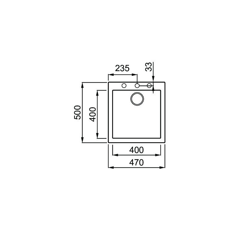 Elleci Quadra 102 Evier à poser Rectangulaire Granitek