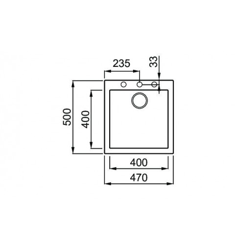 Elleci Quadra 102 Evier à poser Rectangulaire Granitek