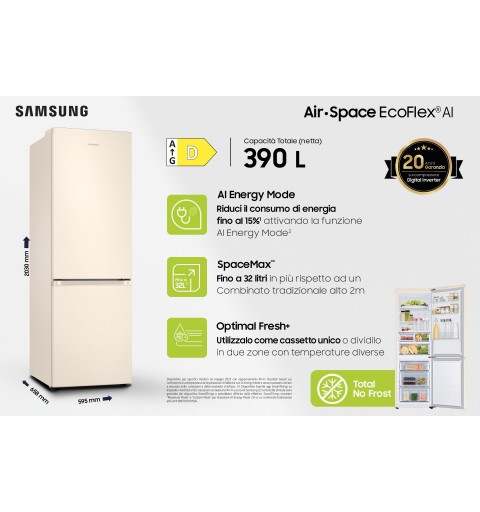 Samsung RB38C603DEL fridge-freezer Freestanding 390 L D Sand