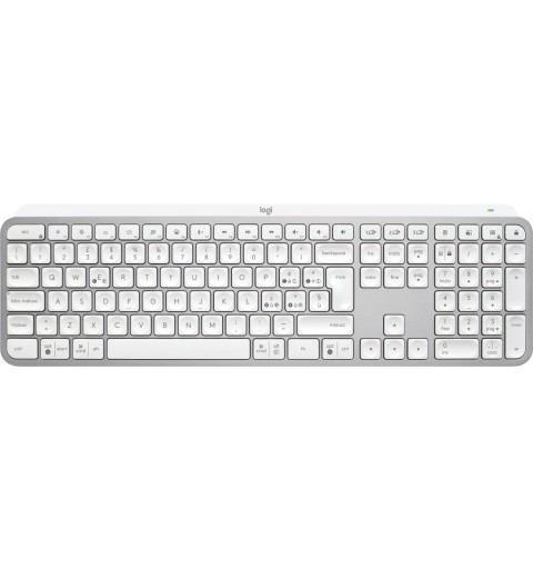 Logitech MX Keys S Tastatur RF Wireless + Bluetooth QWERTY Italienisch Aluminium, Weiß