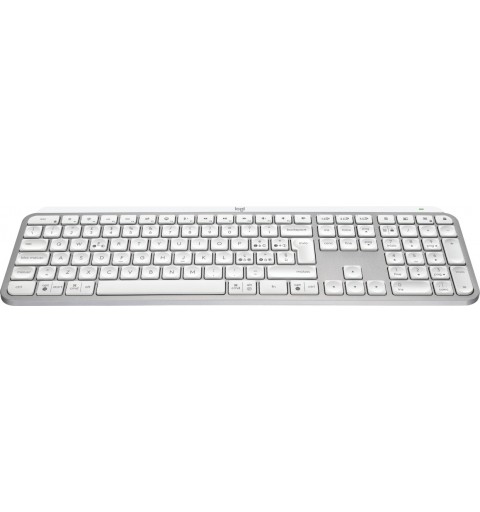 Logitech MX Keys S clavier RF sans fil + Bluetooth QWERTY Italien Aluminium, Blanc