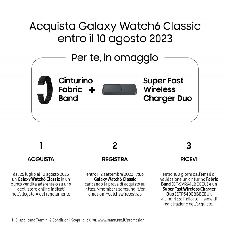 Samsung Galaxy Watch6 Classic Smartwatch Fitness Tracker Ghiera Interattiva in Acciao Inox 47mm Graphite