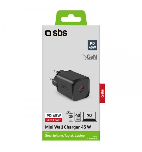 SBS TETRGAN1C45W Caricabatterie per dispositivi mobili Cuffie, Computer portatile, Smartphone, Orologio intelligente, Tablet