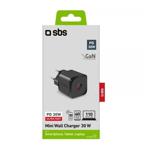 SBS TETRGAN1C30W Caricabatterie per dispositivi mobili Cuffie, Computer portatile, Smartphone, Orologio intelligente, Tablet