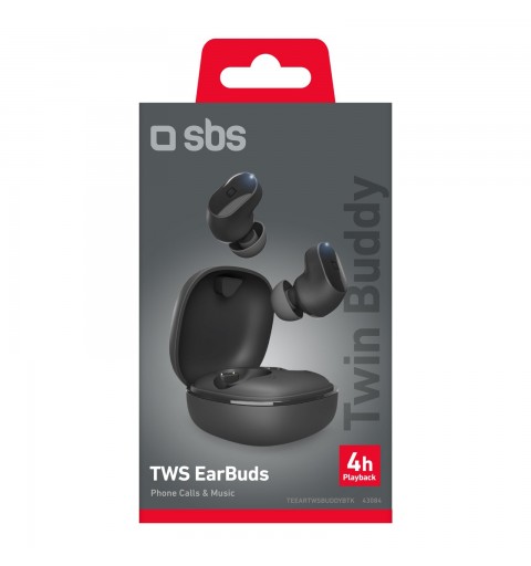 SBS Twin Buddy Auriculares True Wireless Stereo (TWS) Dentro de oído Llamadas Música Bluetooth Negro