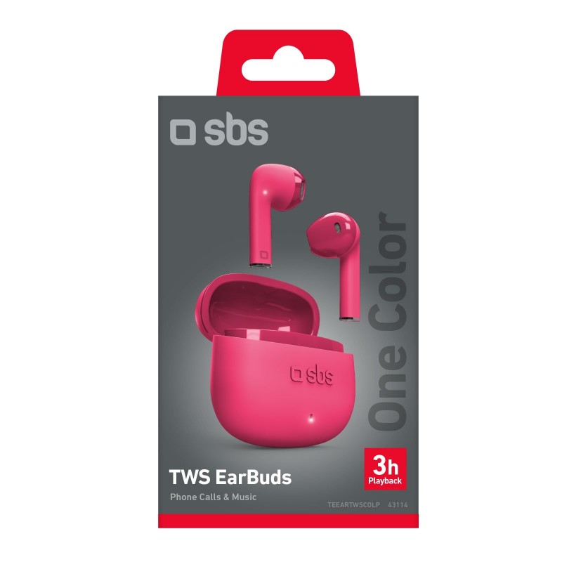 SBS One Color Auricolare True Wireless Stereo (TWS) In-ear Musica e Chiamate Bluetooth Rosa