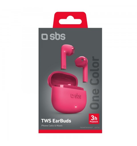 SBS One Color Auricolare True Wireless Stereo (TWS) In-ear Musica e Chiamate Bluetooth Rosa