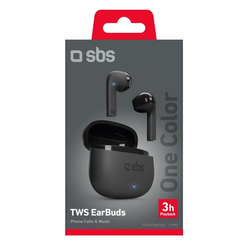 SBS One Color Auricolare True Wireless Stereo (TWS) In-ear Musica e Chiamate Bluetooth Nero