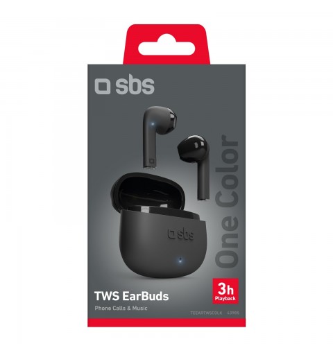 SBS One Color Auricolare True Wireless Stereo (TWS) In-ear Musica e Chiamate Bluetooth Nero