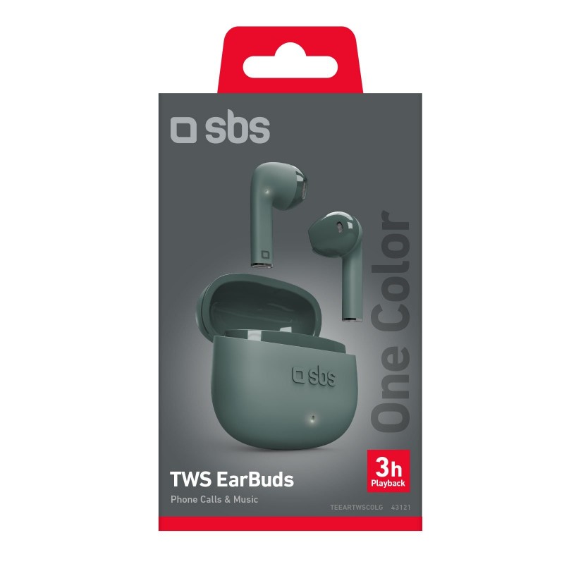 SBS One Color Auricolare True Wireless Stereo (TWS) In-ear Musica e Chiamate Bluetooth Verde