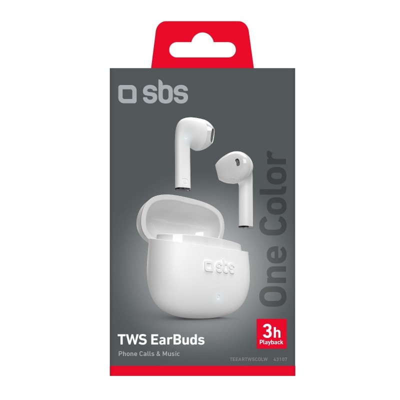 SBS One Color Auricolare True Wireless Stereo (TWS) In-ear Musica e Chiamate Bluetooth Bianco