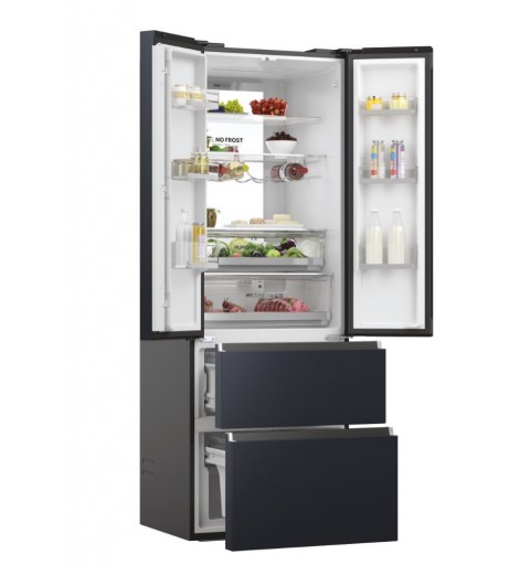 Haier FD 70 Serie 7 HFW7720ENMB side-by-side refrigerator Freestanding 477 L E Black