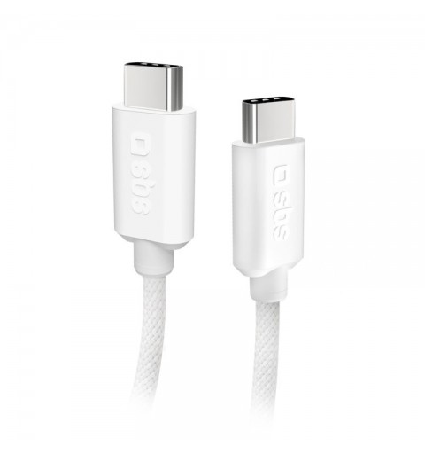 SBS TECABLETISSUETCCG câble USB 1,5 m USB 2.0 USB C Blanc