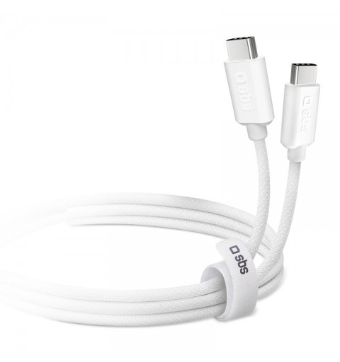 SBS TECABLETISSUETCCG câble USB 1,5 m USB 2.0 USB C Blanc