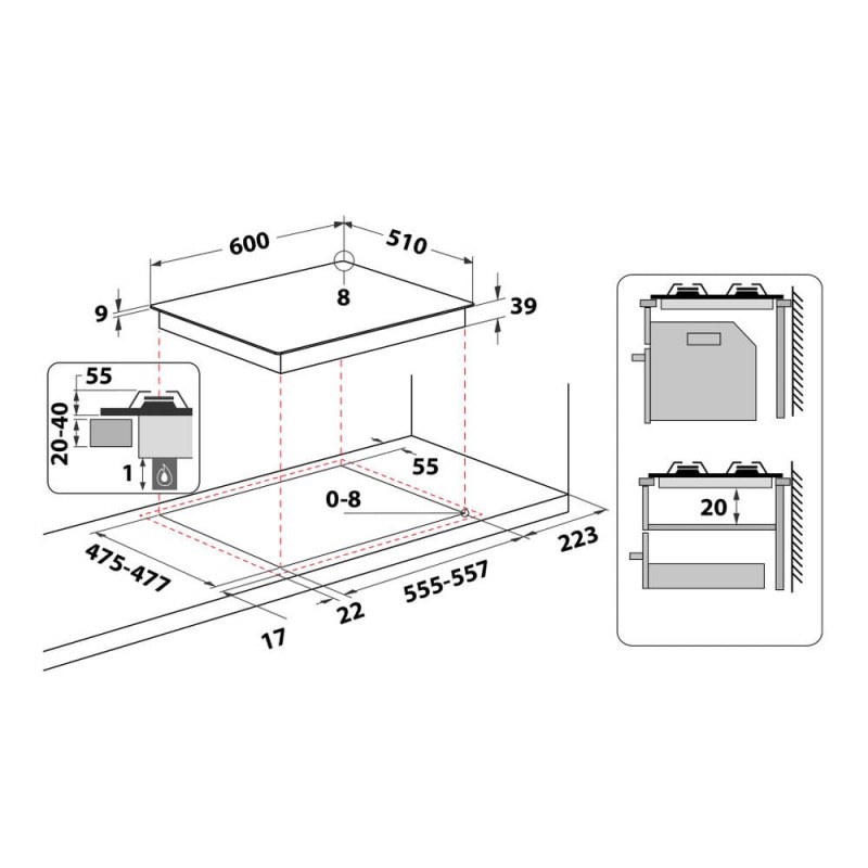 Hotpoint PCN 642 IX HAR Edelstahl Integriert 59 cm Gaskochfeld 4 Zone(n)