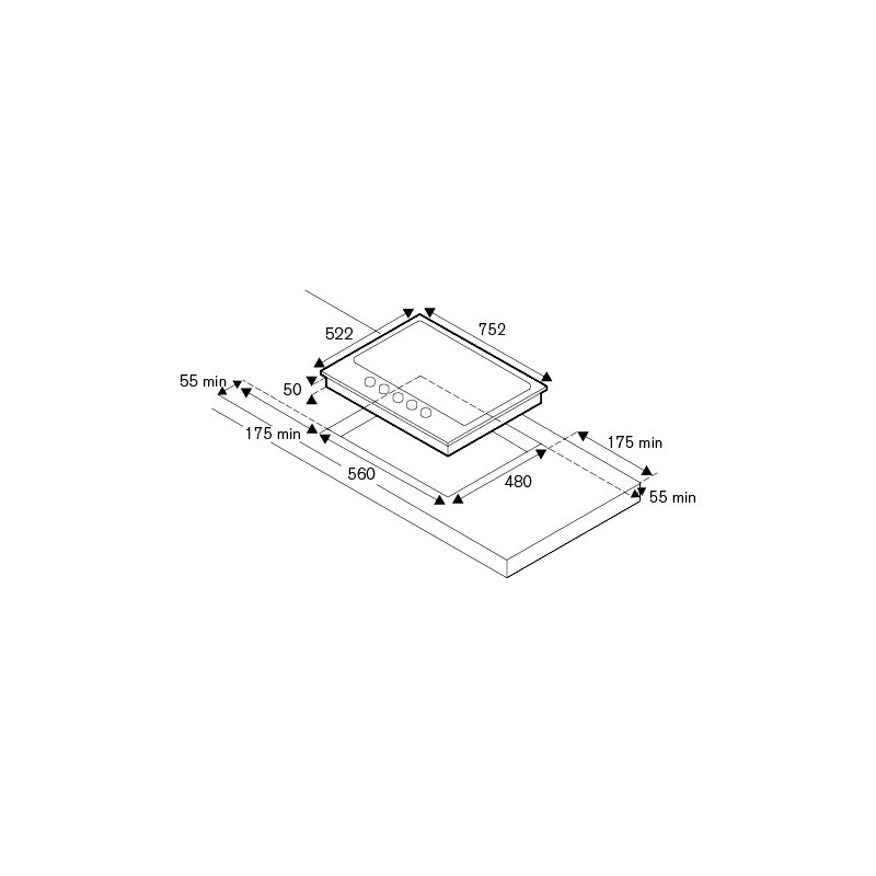 Bertazzoni La Germania P7101D9X 19 hobs Acero inoxidable Integrado 75 cm Encimera de gas 5 zona(s)