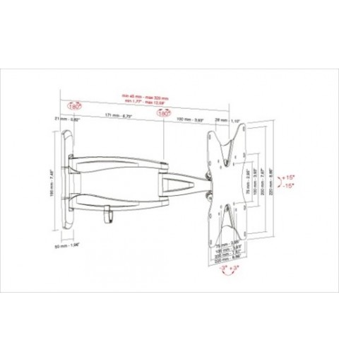 Munari SP312 soporte para TV 106,7 cm (42") Negro