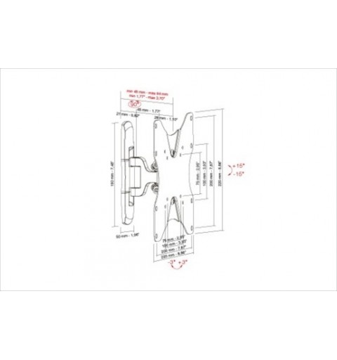 Munari SP304 soporte para TV 106,7 cm (42") Negro