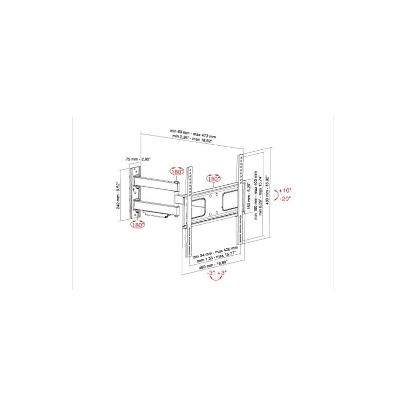 Munari SP340 TV-Halterung 152,4 cm (60") Schwarz