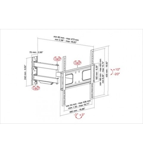 Munari SP340 support pour téléviseur 152,4 cm (60") Noir