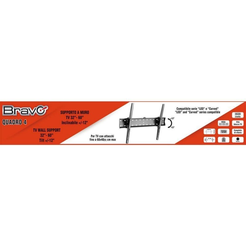 Bravo 92402635 support pour téléviseur 190,5 cm (75") Noir