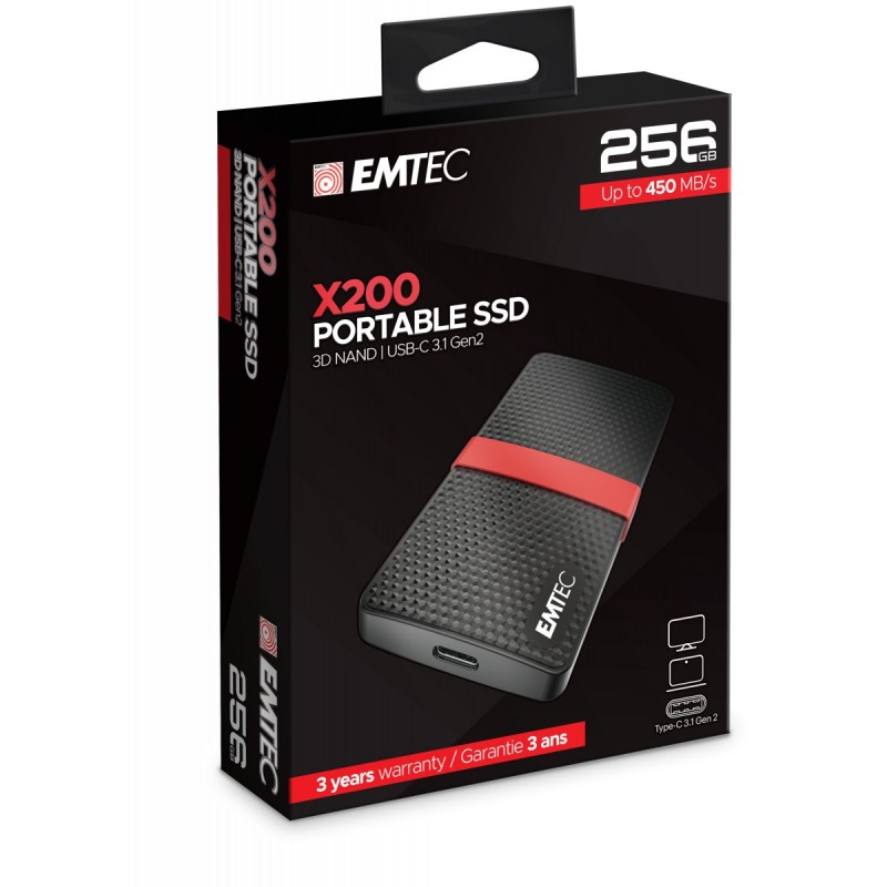 Emtec X200 256 GB Black, Red