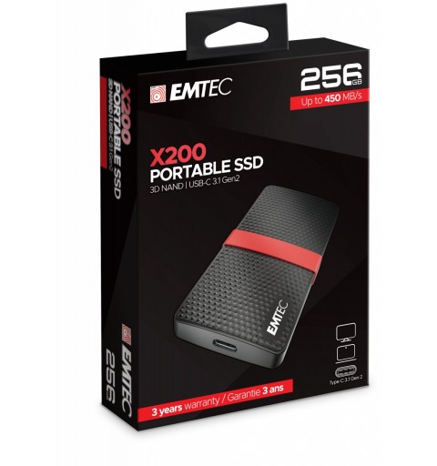 Emtec X200 256 GB Black, Red