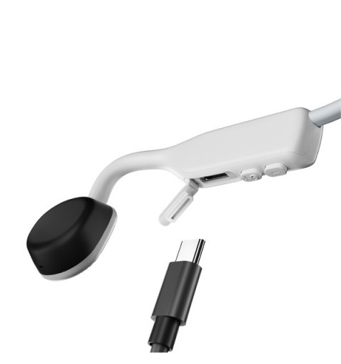 Shokz OpenMove Headphones Wireless Ear-hook Calls Music USB Type-C Bluetooth White