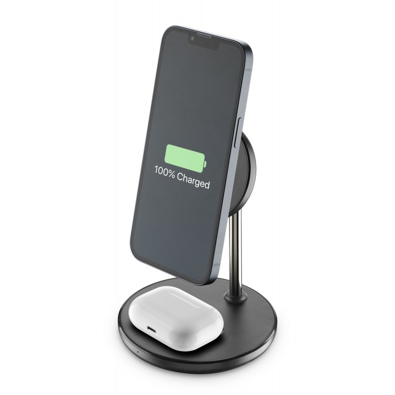 Cellularline Mag Duo Kopfhörer, Smartphone Schwarz, Silber USB Kabelloses Aufladen Indoor