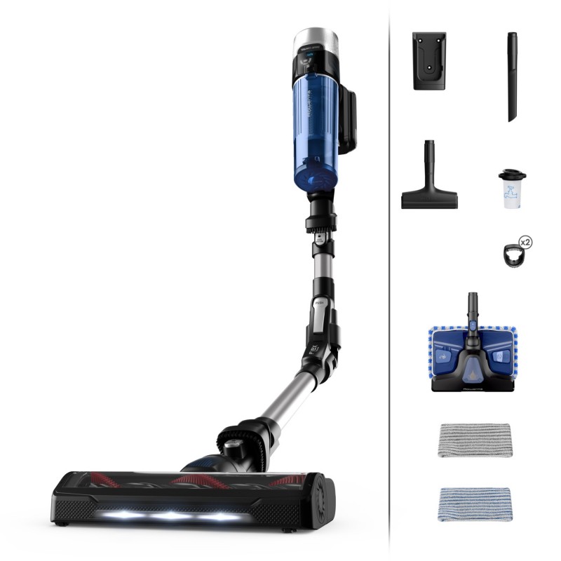 Rowenta X-Force Flex 9.60 RH20C0 handheld vacuum Silver, Blue Bagless