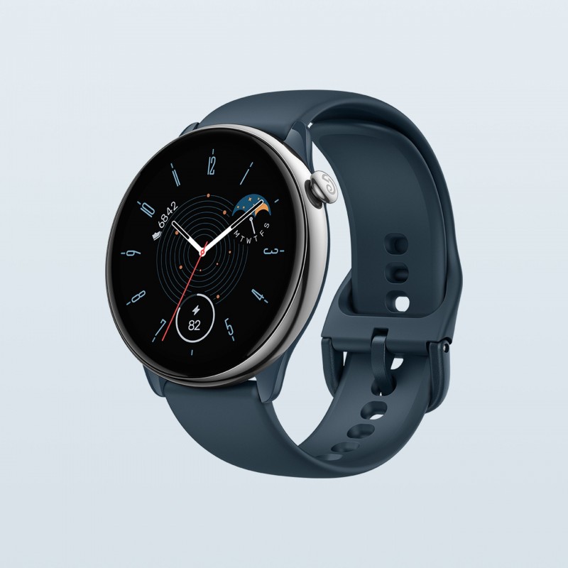 Amazfit GTR Mini 3,25 cm (1.28") AMOLED 42 mm Digital 416 x 416 Pixel Touchscreen Blau, Silber GPS