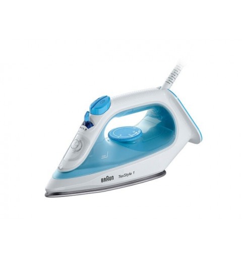 Braun TexStyle 1 Plancha vapor-seco Suela de cerámica 2000 W Azul, Blanco