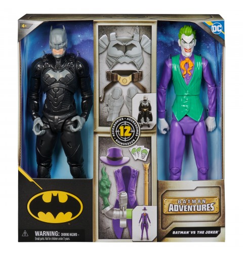 DC Comics , Action Figure Batman Adventures, Batman vs Joker in scala, 2 Action Figure Batman Alte 30 cm, Supereroe e