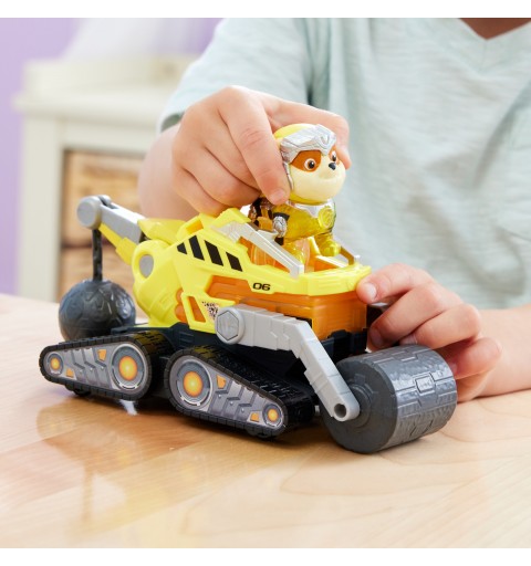 PAW Patrol The Mighty Movie, Construction Toy Truck with Rubble Mighty Pups Action Figure, Lights and Sounds, Kids Toys for