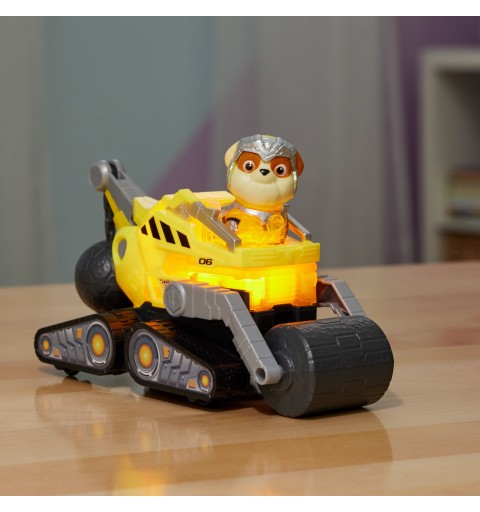 PAW Patrol The Mighty Movie, Construction Toy Truck with Rubble Mighty Pups Action Figure, Lights and Sounds, Kids Toys for