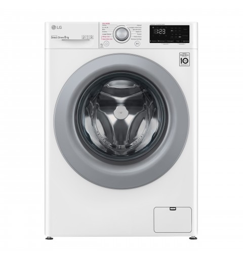 LG F2WV3S7S4E machine à laver Charge avant 7 kg 1200 tr min D Gris, Blanc