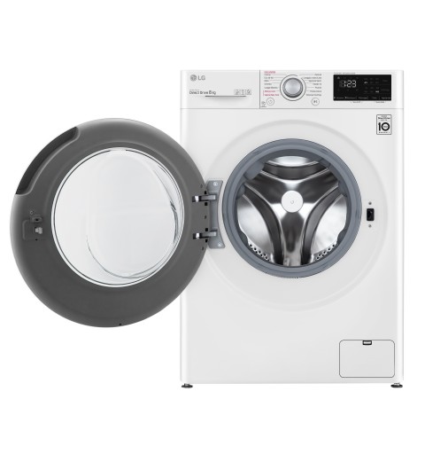 LG F2WV3S7S4E machine à laver Charge avant 7 kg 1200 tr min D Gris, Blanc