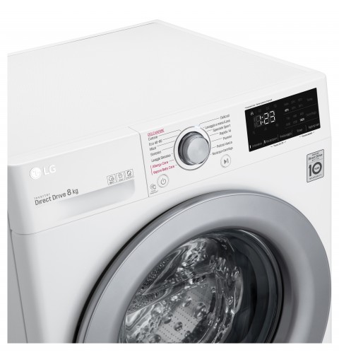 LG F2WV3S7S4E machine à laver Charge avant 7 kg 1200 tr min D Gris, Blanc