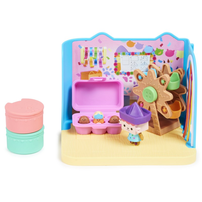 Gabby's Dollhouse , Stanza Baby Box Craft-a-riffic con il personaggio gatto Baby Scatola, accessori, mobili e scatole con