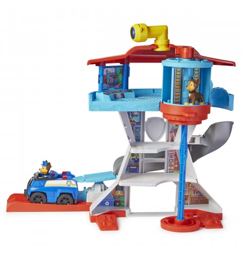 PAW Patrol . 10. Jubiläum, Lookout Tower, Hauptquartier Spielset mit 1 Chase Basis Fahrzeug, 2 Chase Figuren und Zubehör,