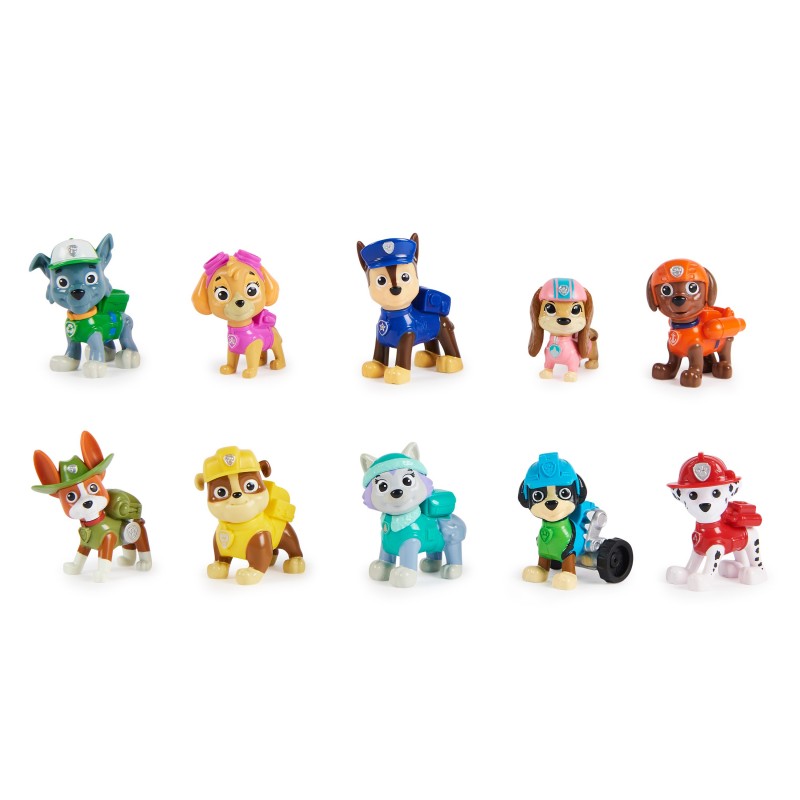 PAW Patrol PAT' PATROUILLE - Figurines Pat Patrouille 10e Anniversaire - Coffret Inédit De 10 Figurines à Collectionner -