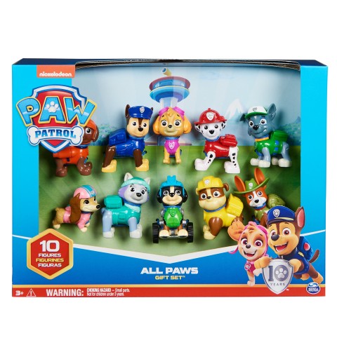 PAW Patrol , 10. Jubiläum, Action Pack Pups Figuren Geschenkset mit 10 Hundefiguren zum Sammeln, geeignet für Kinder ab 3 Jahren