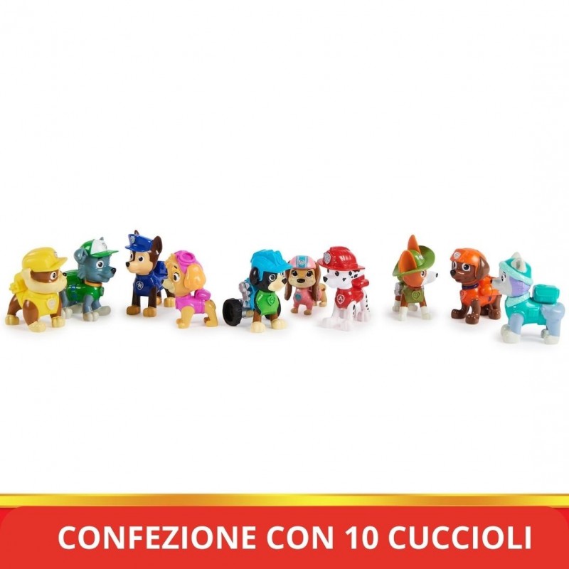 PAW Patrol PAT' PATROUILLE - Figurines Pat Patrouille 10e Anniversaire - Coffret Inédit De 10 Figurines à Collectionner -